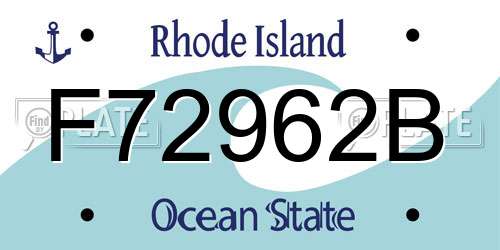 F72962B Rhode Island License Plate