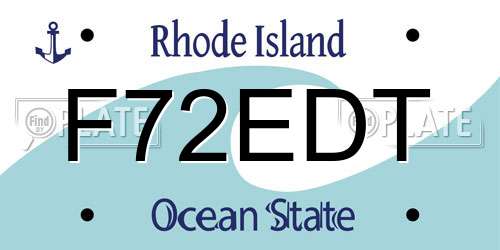 F72EDT Rhode Island License Plate
