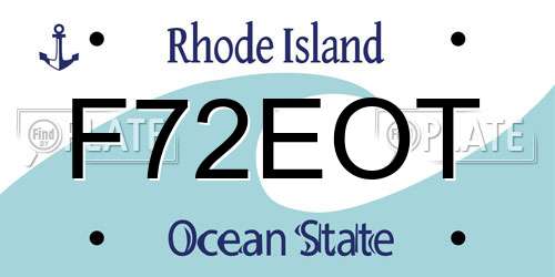 F72EOT Rhode Island License Plate