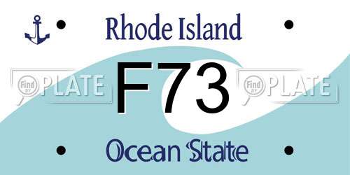 F73 Rhode Island License Plate