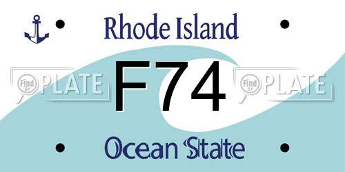 F74 Rhode Island License Plate
