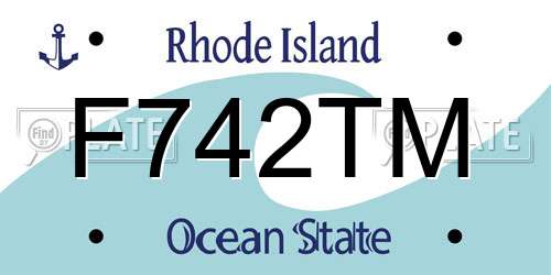 F742TM Rhode Island License Plate