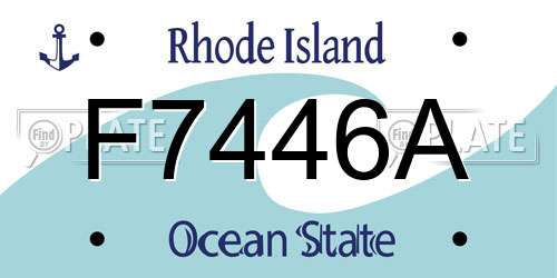 F7446A Rhode Island License Plate