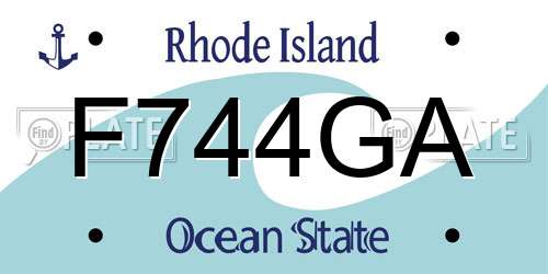 F744GA Rhode Island License Plate
