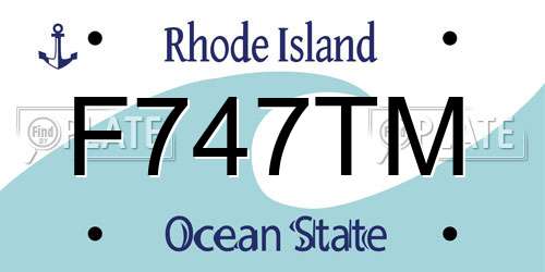 F747TM Rhode Island License Plate