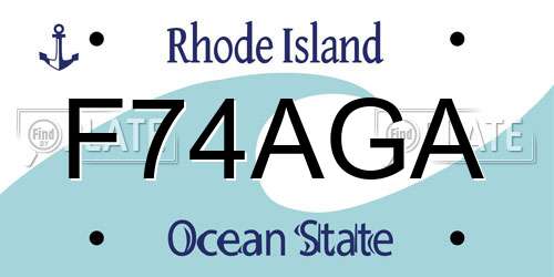 F74AGA Rhode Island License Plate