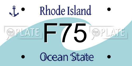 F75 Rhode Island License Plate