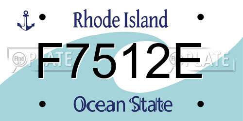 F7512E Rhode Island License Plate