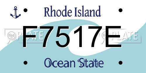 F7517E Rhode Island License Plate