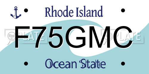 F75GMC Rhode Island License Plate