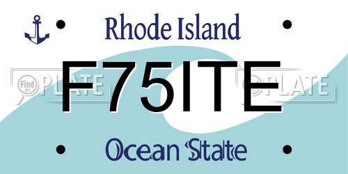 F75ITE Rhode Island License Plate