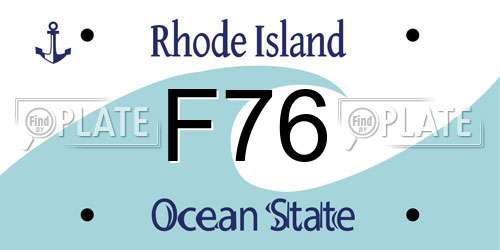 F76 Rhode Island License Plate