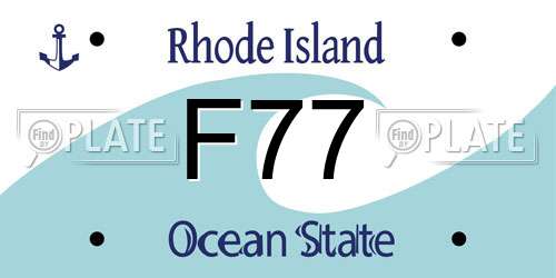 F77 Rhode Island License Plate