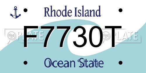 F7730T Rhode Island License Plate