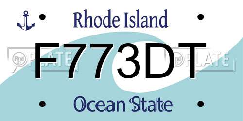 F773DT Rhode Island License Plate