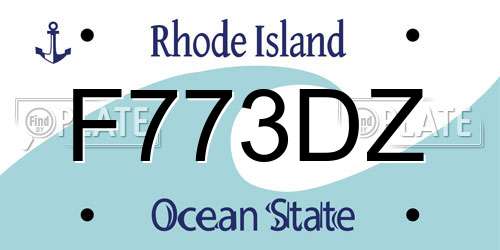 F773DZ Rhode Island License Plate