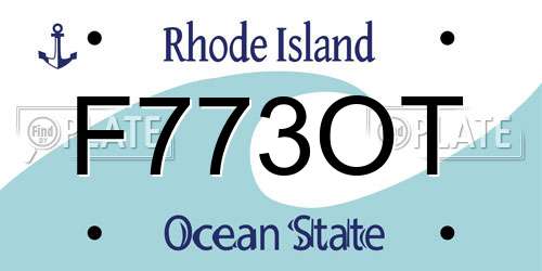 F773OT Rhode Island License Plate