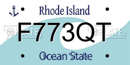 F773QT Rhode Island License Plate