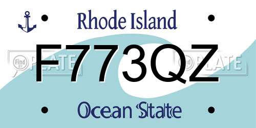F773QZ Rhode Island License Plate