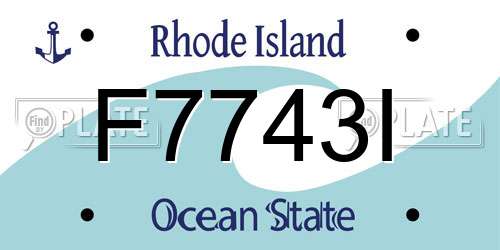 F7743I Rhode Island License Plate