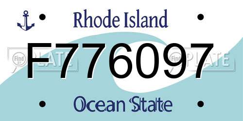 F776097 Rhode Island License Plate