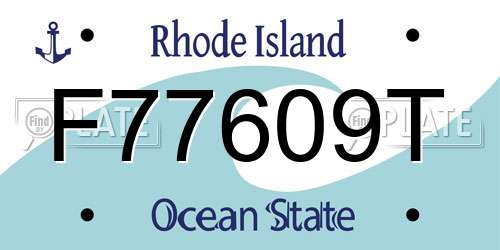 F77609T Rhode Island License Plate