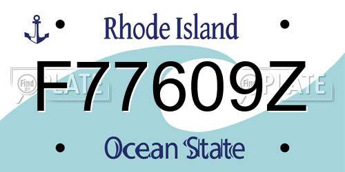 F77609Z Rhode Island License Plate