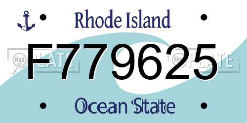 F779625 Rhode Island License Plate