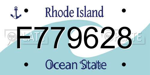 F779628 Rhode Island License Plate