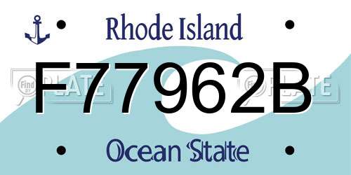 F77962B Rhode Island License Plate