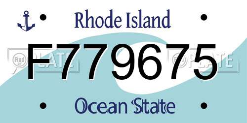 F779675 Rhode Island License Plate