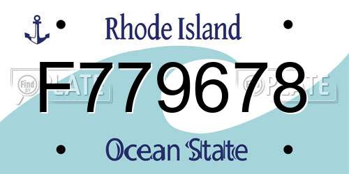 F779678 Rhode Island License Plate