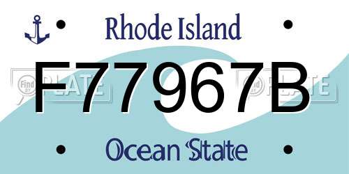 F77967B Rhode Island License Plate