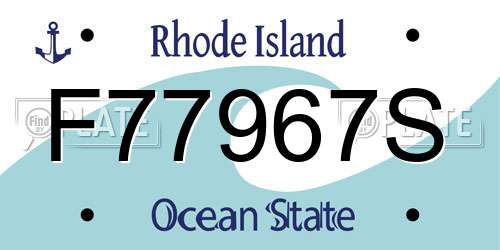 F77967S Rhode Island License Plate