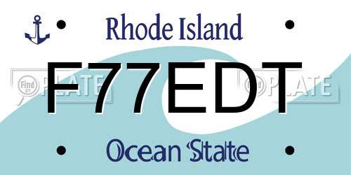 F77EDT Rhode Island License Plate