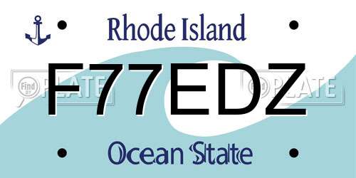 F77EDZ Rhode Island License Plate