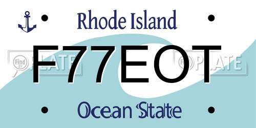 F77EOT Rhode Island License Plate
