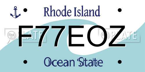 F77EOZ Rhode Island License Plate