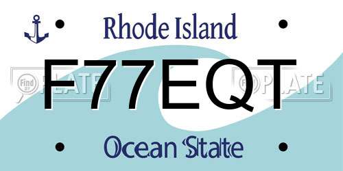 F77EQT Rhode Island License Plate