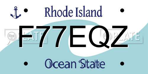 F77EQZ Rhode Island License Plate