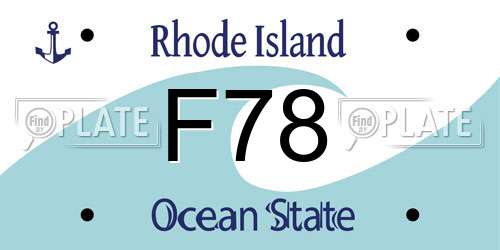 F78 Rhode Island License Plate