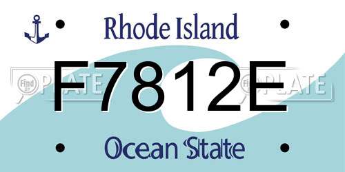 F7812E Rhode Island License Plate