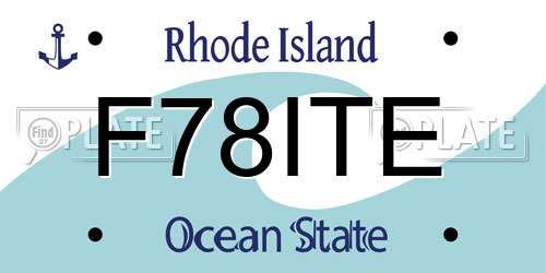 F78ITE Rhode Island License Plate