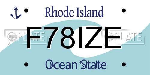 F78IZE Rhode Island License Plate