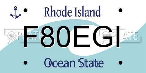 F80EGI Rhode Island License Plate