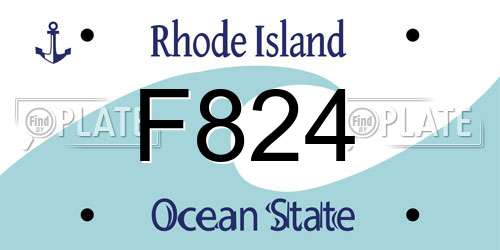F824 Rhode Island License Plate