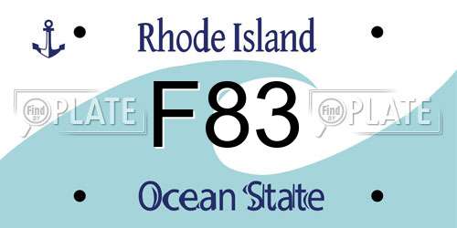 F83 Rhode Island License Plate