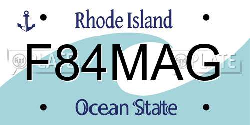 F84MAG Rhode Island License Plate