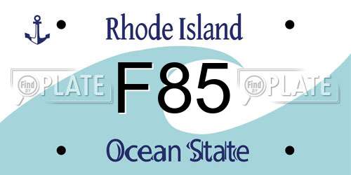 F85 Rhode Island License Plate