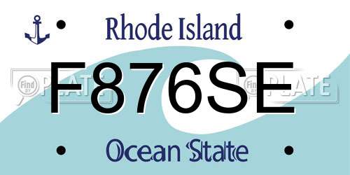 F876SE Rhode Island License Plate